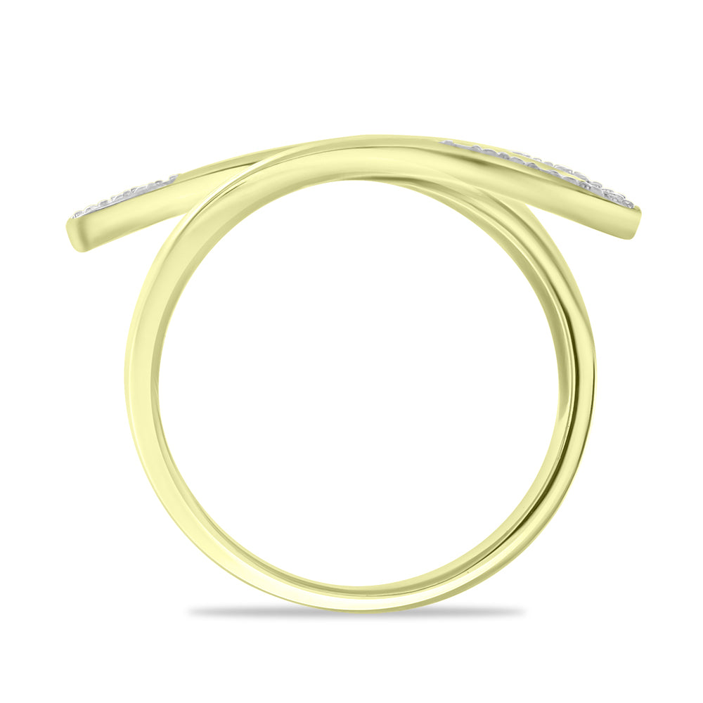 Goldplattierter Silberring mit weißem Diamant 2 