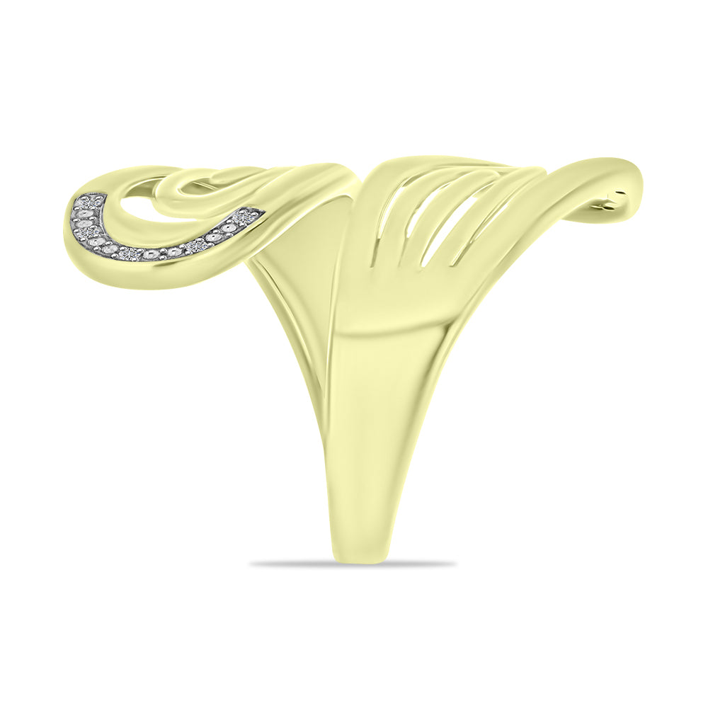 Goldplattierter Silberring mit weißem Diamant 4 