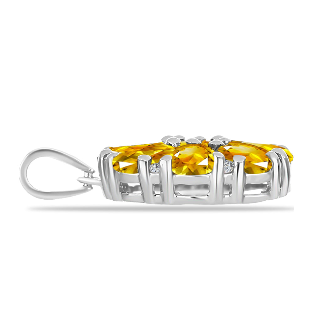 Silberanhänger mit goldfarbenem Rio Zitrin und weißem Topas 4 