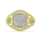 Goldplattierter Silberring mit weißem Diamant
