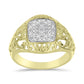 Goldplattierter Silberring mit weißem Diamant