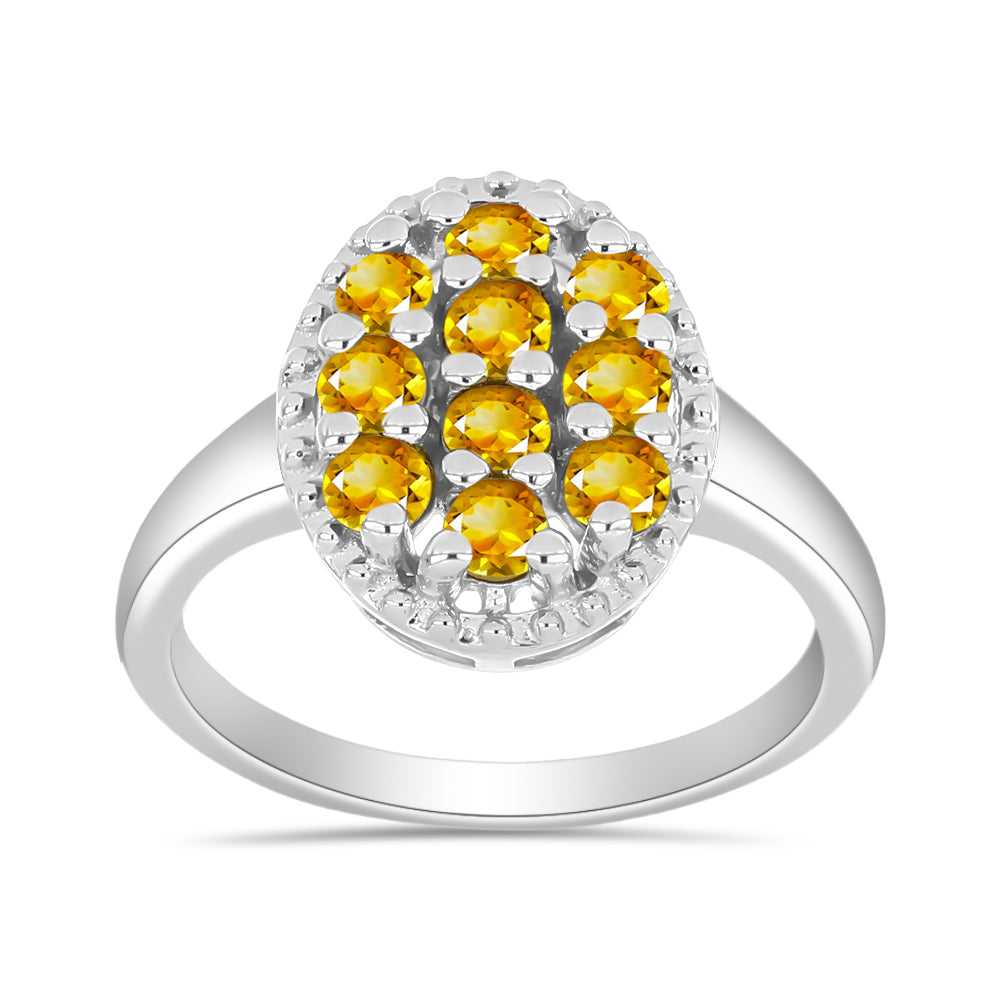Silberring mit goldfarbenem Rio Zitrin 3 