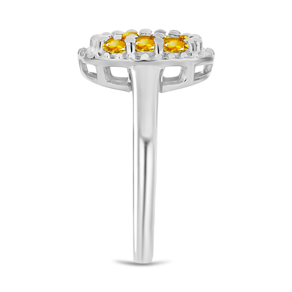 Silberring mit goldfarbenem Rio Zitrin