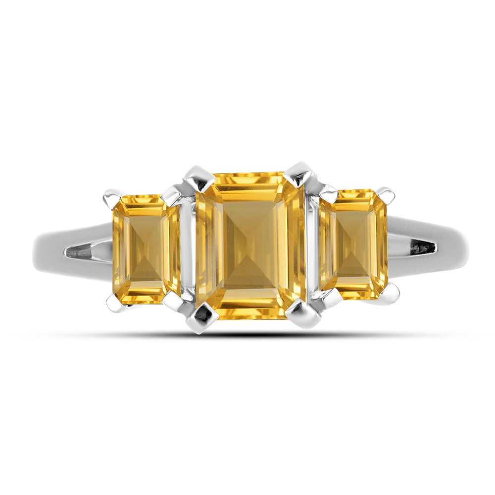 Silberring mit goldfarbenem Rio Zitrin 1 