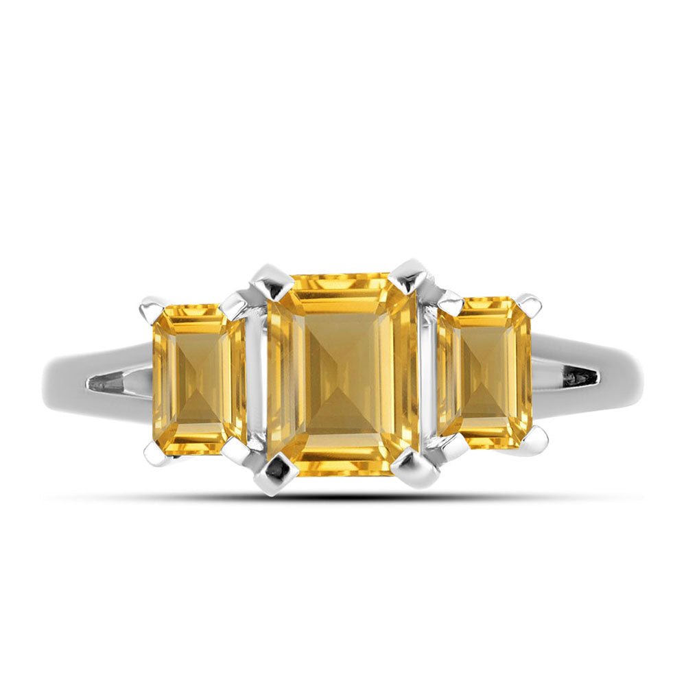 Silberring mit goldfarbenem Rio Zitrin
