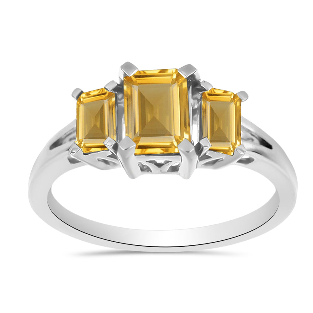 Silberring mit goldfarbenem Rio Zitrin 3 
