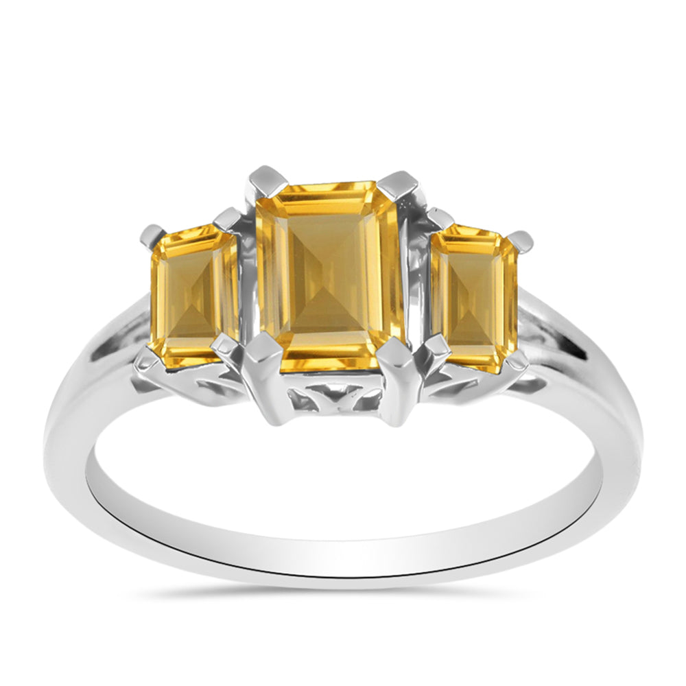 Silberring mit goldfarbenem Rio Zitrin
