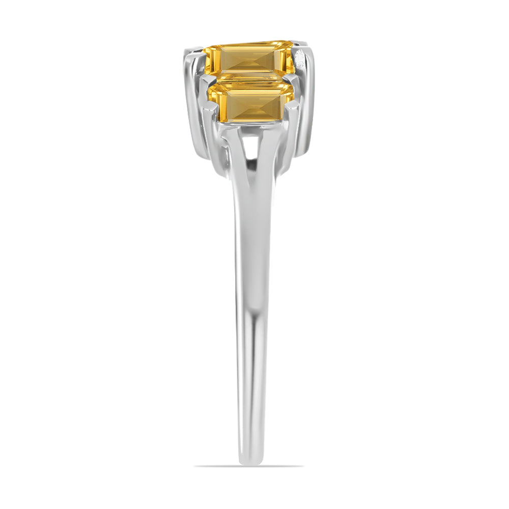 Silberring mit goldfarbenem Rio Zitrin 4 