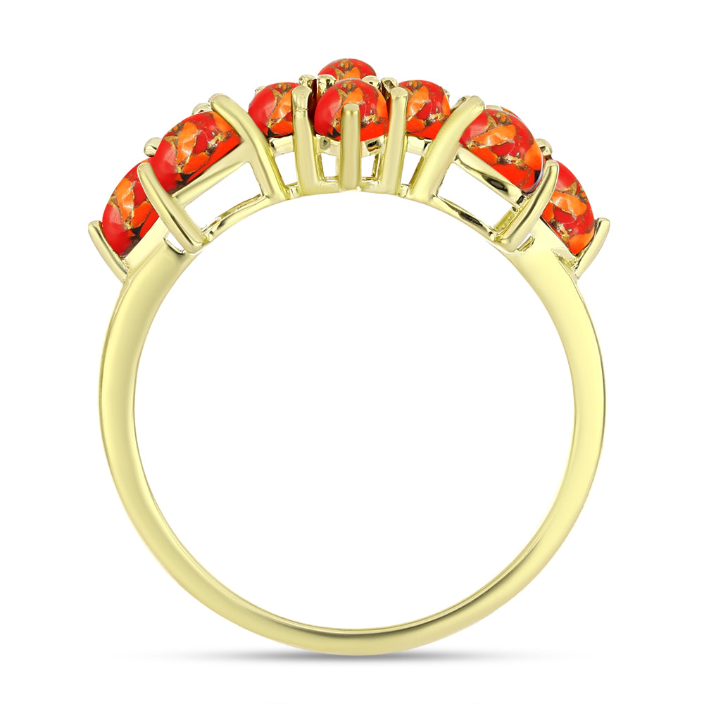 Goldplattierter Silberring mit Mohave-Türkis