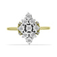Goldplattierter Silberring mit weißem Diamant und weißem Topas