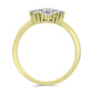Goldplattierter Silberring mit weißem Diamant und weißem Topas