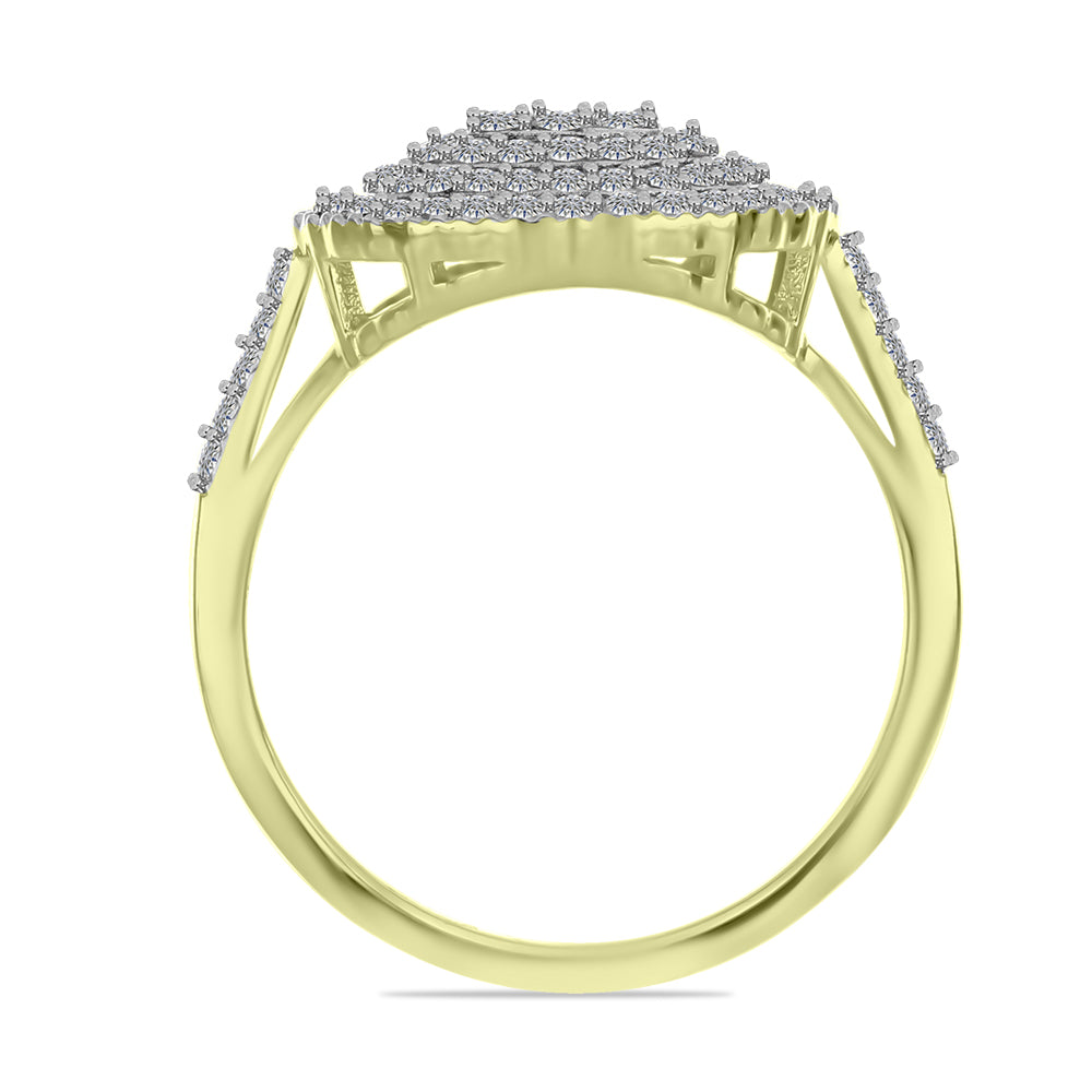 Goldplattierter Silberring mit weißem Diamant und weißem Topas 2 