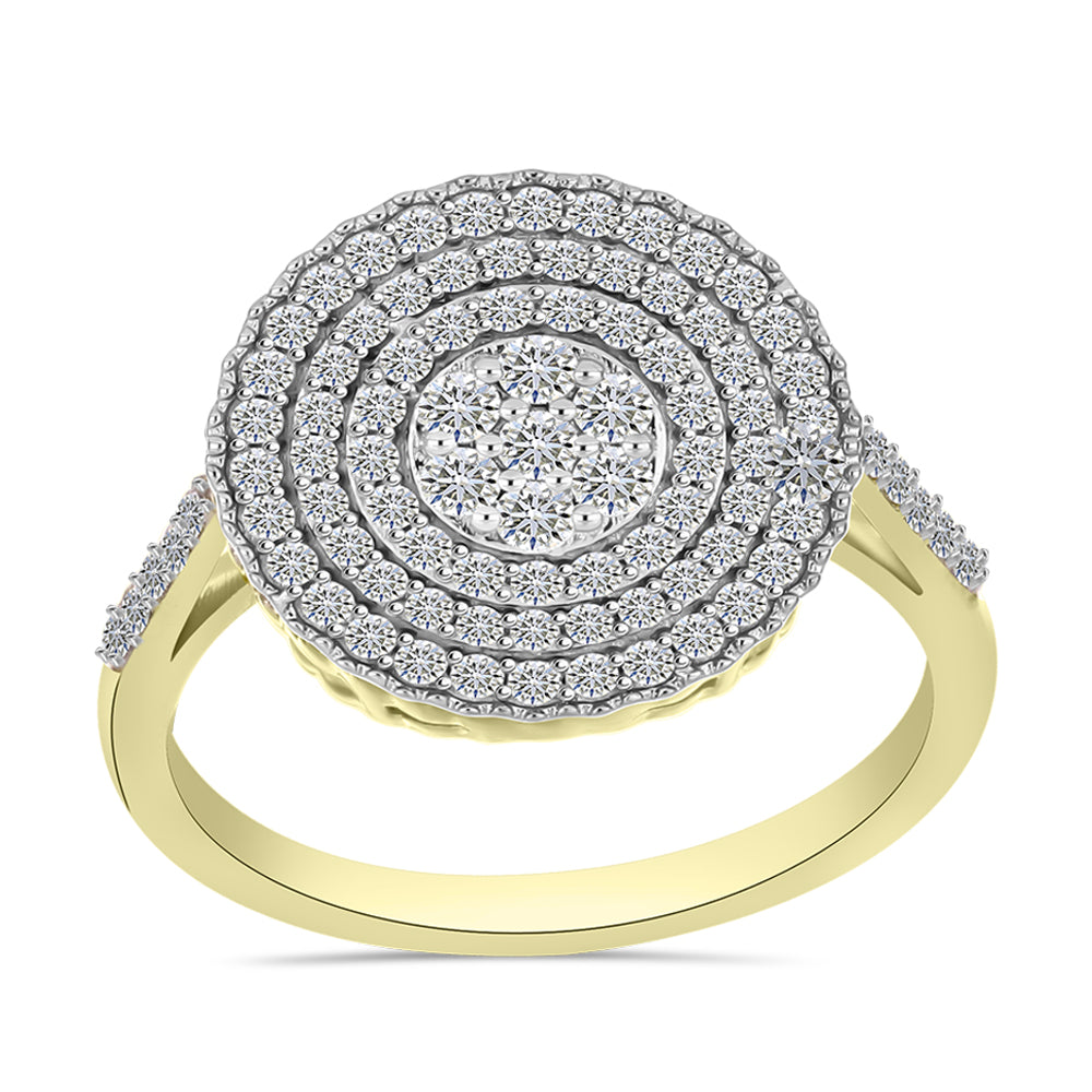 Goldplattierter Silberring mit weißem Diamant und weißem Topas 3 