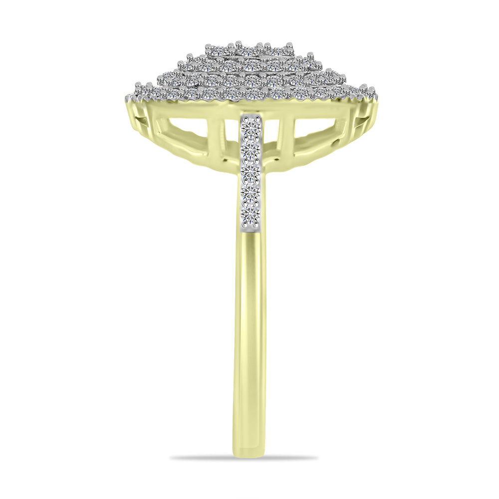 Goldplattierter Silberring mit weißem Diamant und weißem Topas