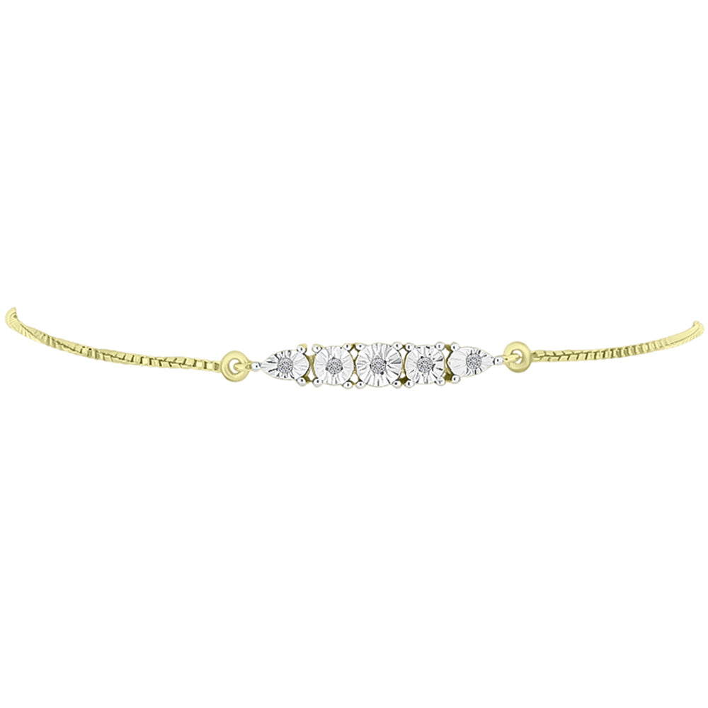 Goldplattiertes Silberarmband mit weißem Diamant 2 