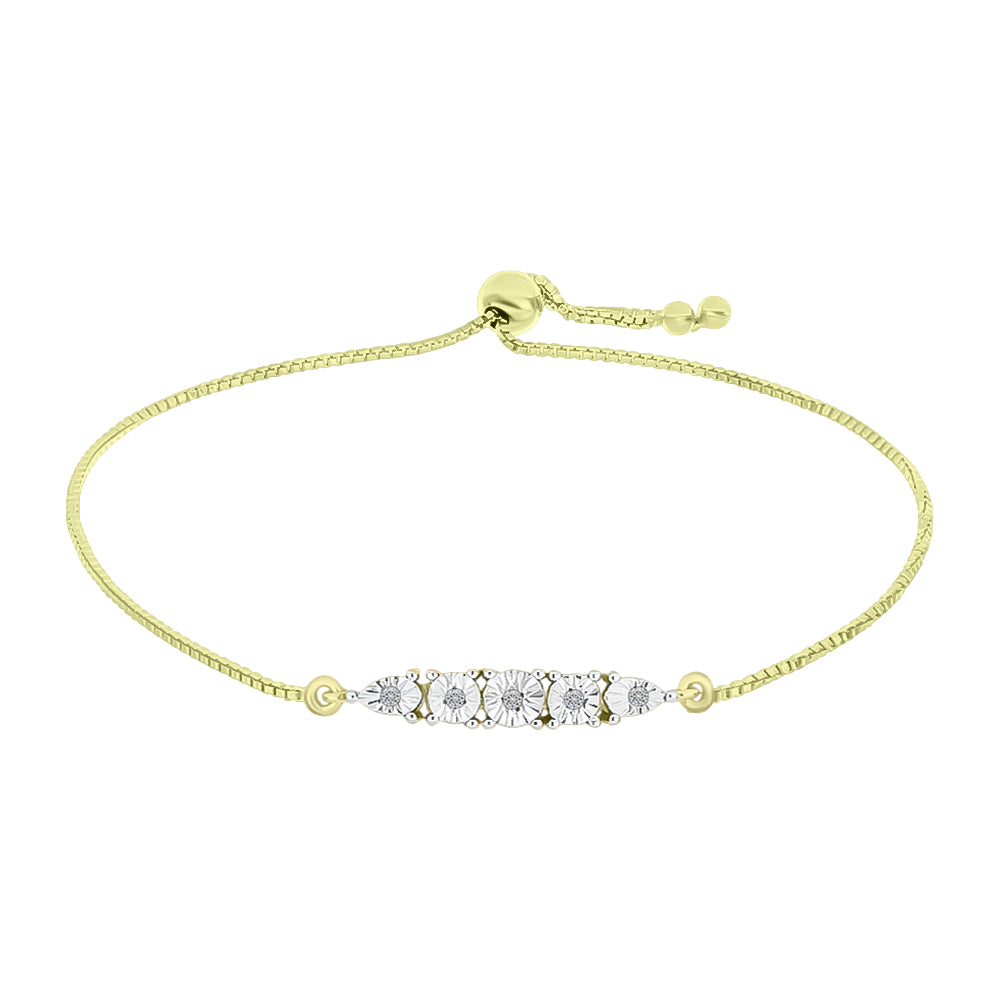 Goldplattiertes Silberarmband mit weißem Diamant 1 