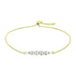 Goldplattiertes Silberarmband mit weißem Diamant