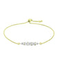 Goldplattiertes Silberarmband mit weißem Diamant