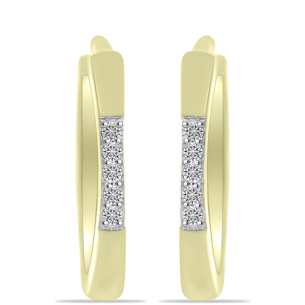 Goldplattierte Silberohrringe mit weißem Diamant