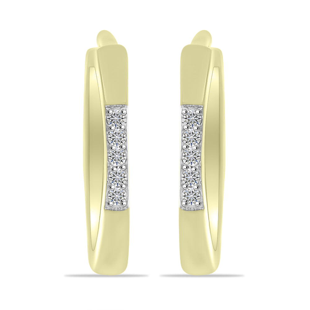 Goldplattierte Silberohrringe mit weißem Diamant 1 
