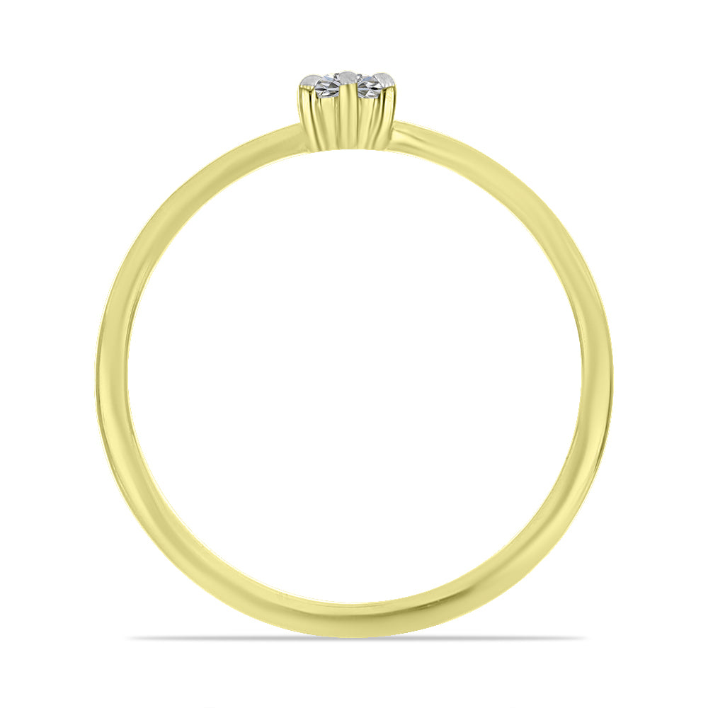Goldplattierter Silberring mit weißem Diamant 2 