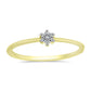 Goldplattierter Silberring mit weißem Diamant