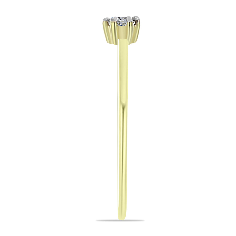 Goldplattierter Silberring mit weißem Diamant