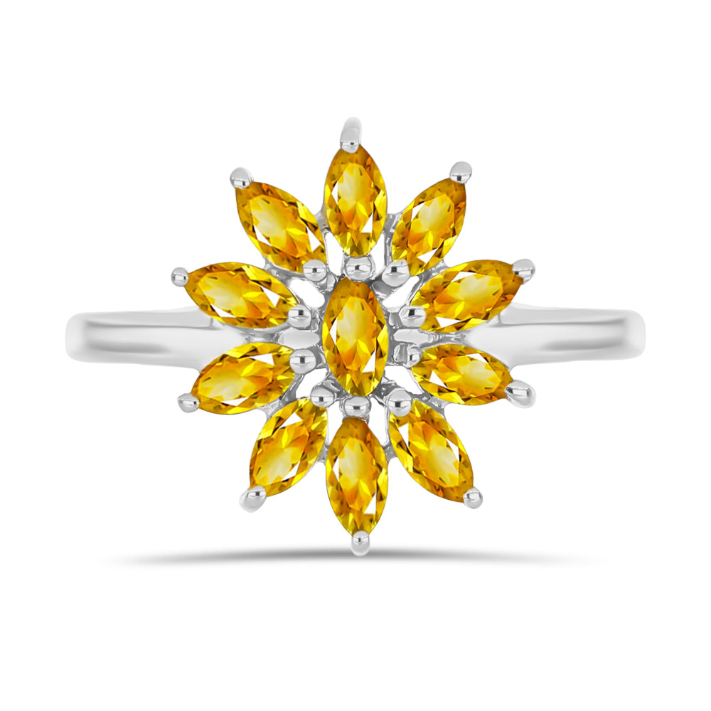 Silberring mit goldfarbenem Rio Zitrin 1 