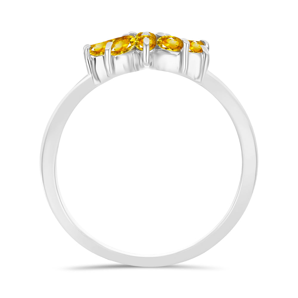 Silberring mit goldfarbenem Rio Zitrin 2 