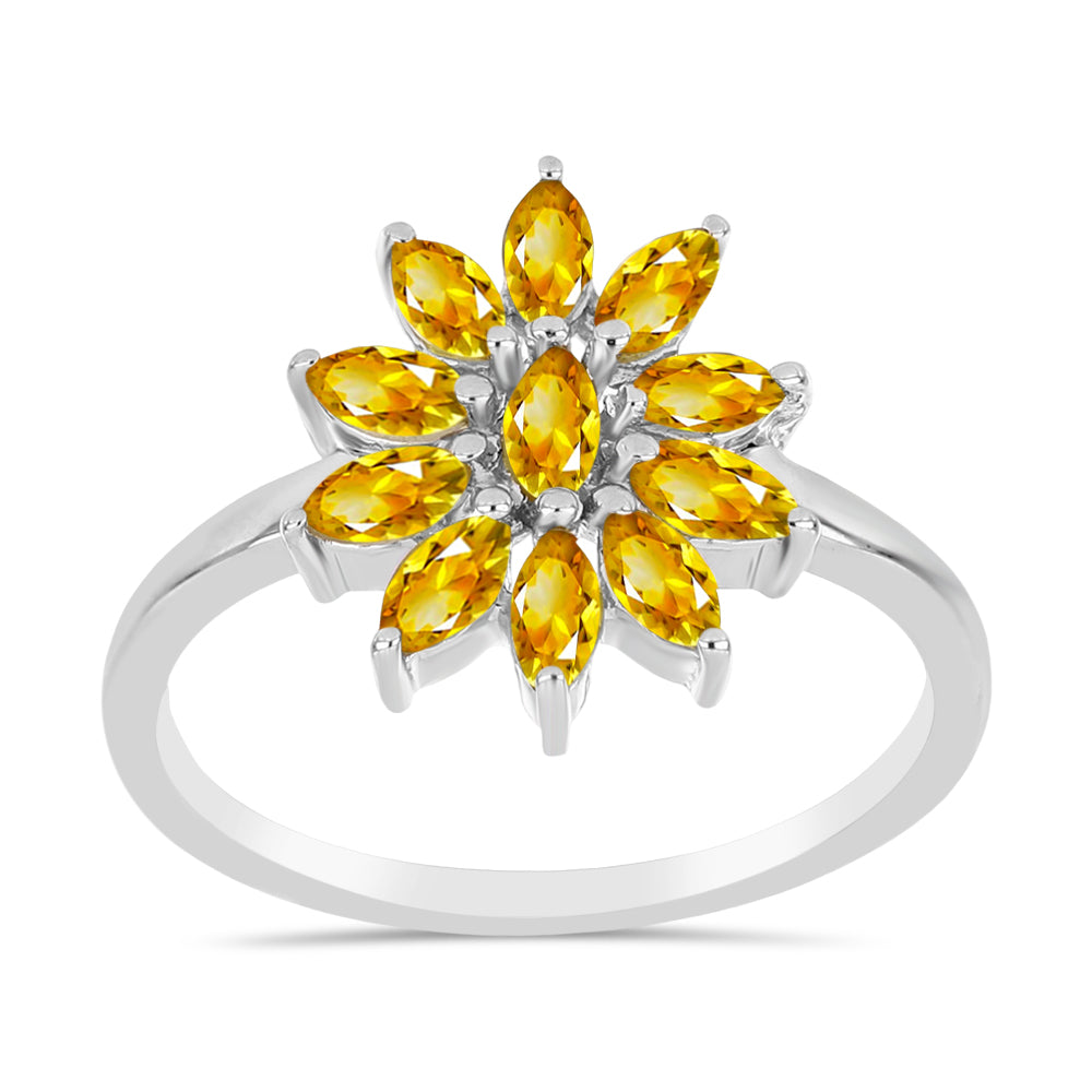 Silberring mit goldfarbenem Rio Zitrin