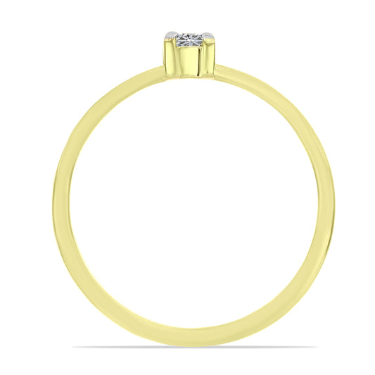 Goldplattierter Silberring mit weißem Diamant