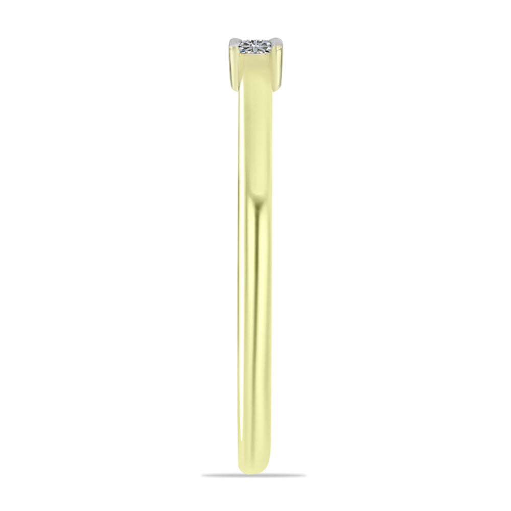 Goldplattierter Silberring mit weißem Diamant 4 