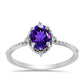 Silberring mit marokkanischem Amethyst und weißem Topas