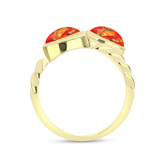 Goldplattierter Silberring mit Mohave-Türkis