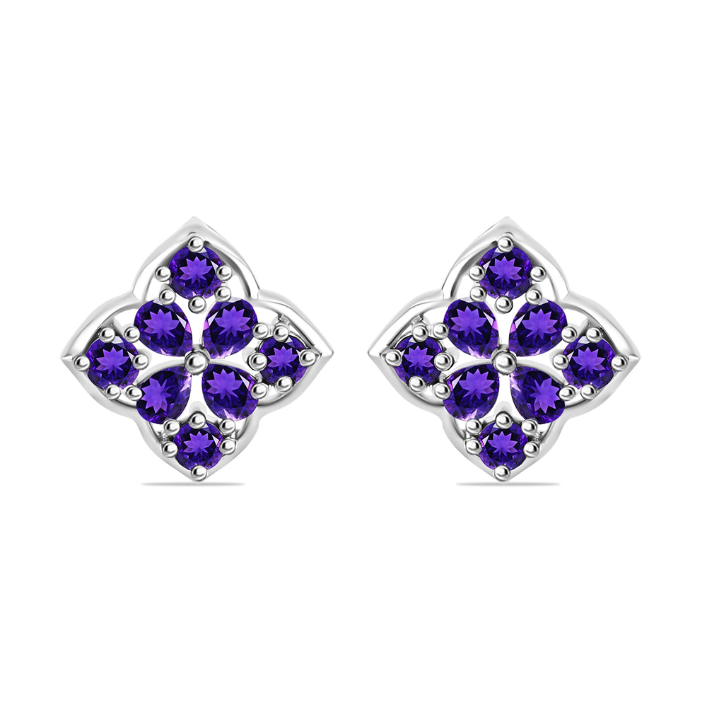 Silberohrringe mit marokkanischem Amethyst 1 