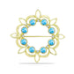 Goldplattierte Silberbrosche mit Larimar und schweizerischem Blautopas