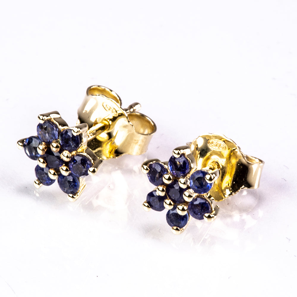 Goldplattierte Silberohrringe mit australischem blauem Saphir 1 