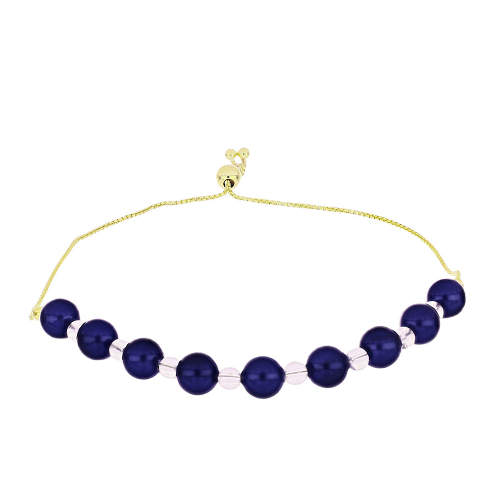 Goldplattiertes Silberarmband mit schwarzer Süßwasserperle