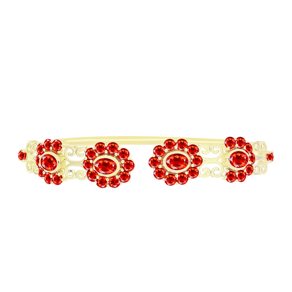 Goldplattierter Silberarmreif mit Feueropal aus Lega Dembi 1 