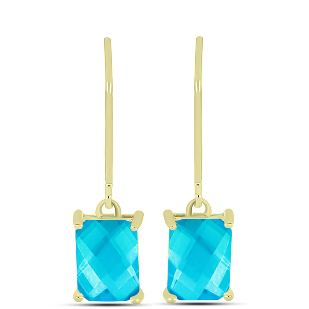 Goldplattierte Silberohrringe mit blauem Jade 1 