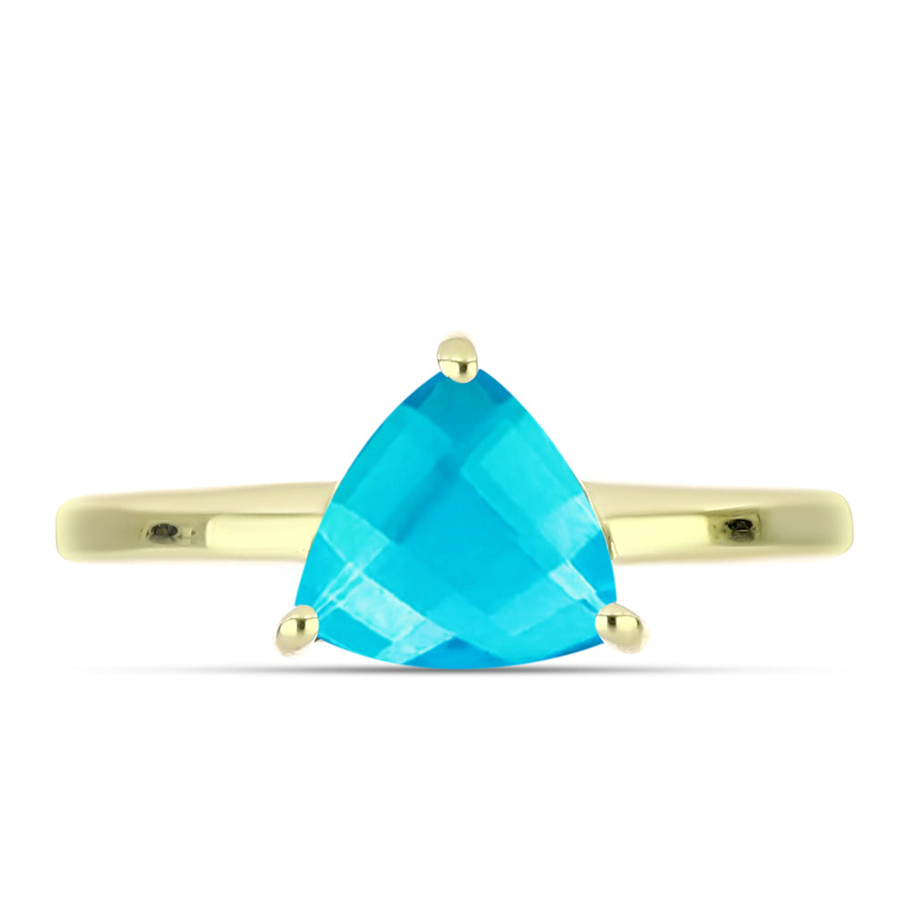 Goldplattierter Silberring mit blauem Jade