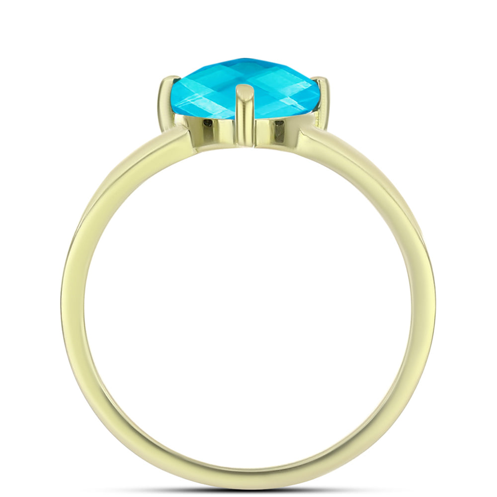 Goldplattierter Silberring mit blauem Jade 2 