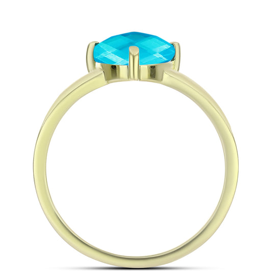 Goldplattierter Silberring mit blauem Jade