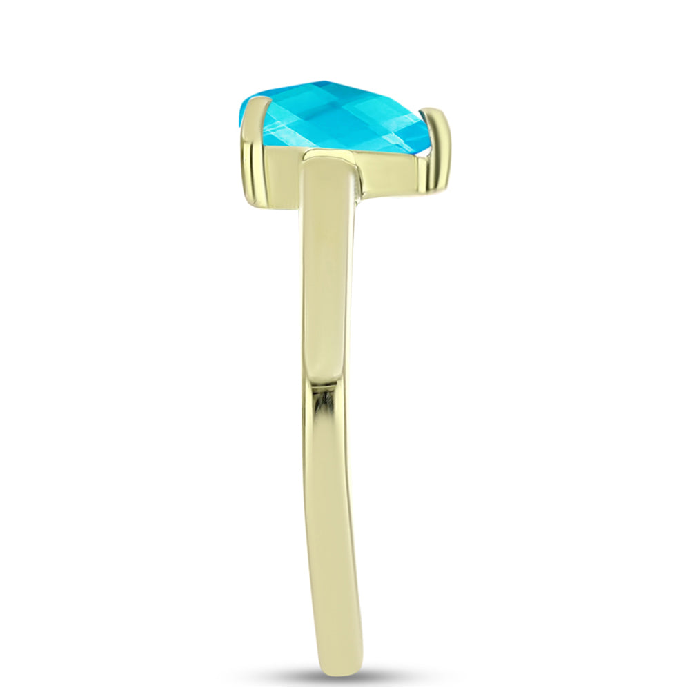 Goldplattierter Silberring mit blauem Jade 4 
