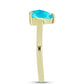 Goldplattierter Silberring mit blauem Jade