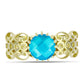 Goldplattierter Silberring mit blauem Jade