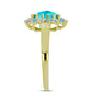 Goldplattierter Silberring mit blauem Jade