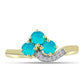 Goldplattierter Silberring mit blauem Jade und weißem Topas