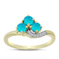 Goldplattierter Silberring mit blauem Jade und weißem Topas