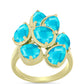 Goldplattierter Silberring mit blauem Jade
